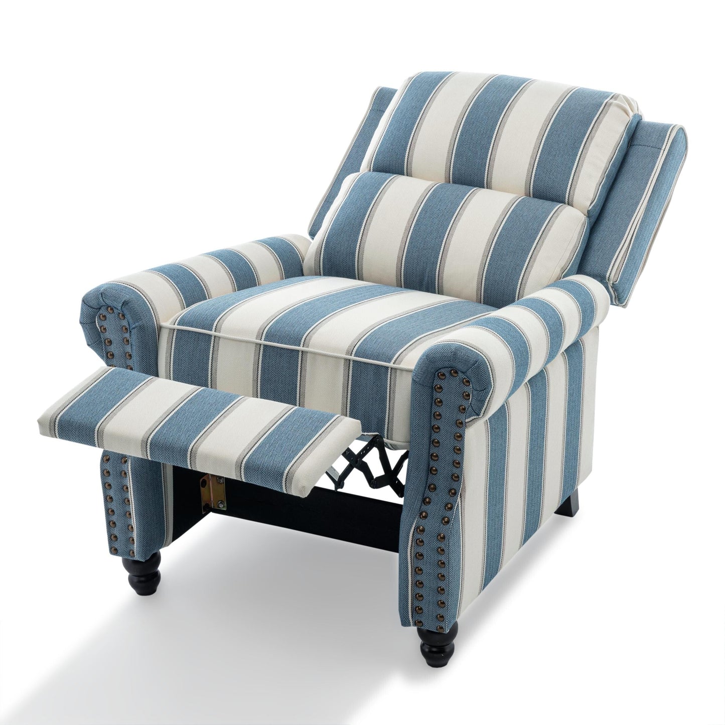 Poltrona reclinabile Alisa 35'' W in pelle vegana/lino con schienale a spinta