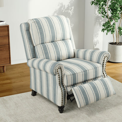 Poltrona reclinabile Alisa 35'' W in pelle vegana/lino con schienale a spinta