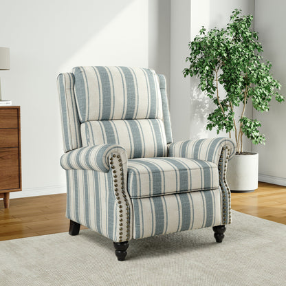 Poltrona reclinabile Alisa 35'' W in pelle vegana/lino con schienale a spinta