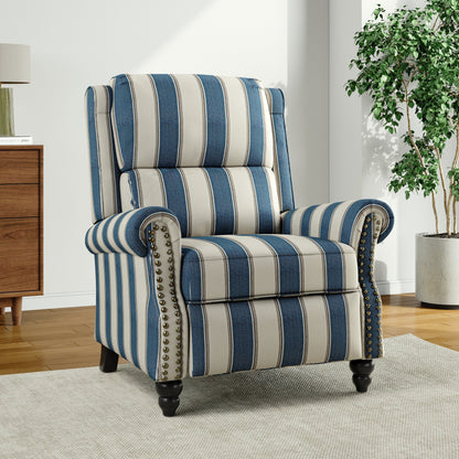 Poltrona reclinabile Alisa 35'' W in pelle vegana/lino con schienale a spinta