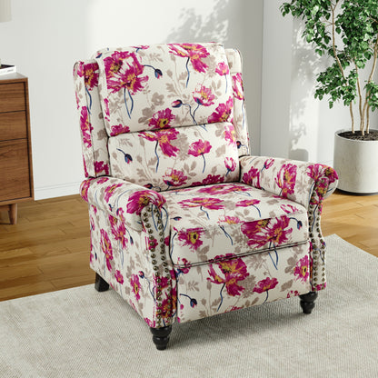 Poltrona reclinabile Alisa 35'' W in pelle vegana/lino con schienale a spinta