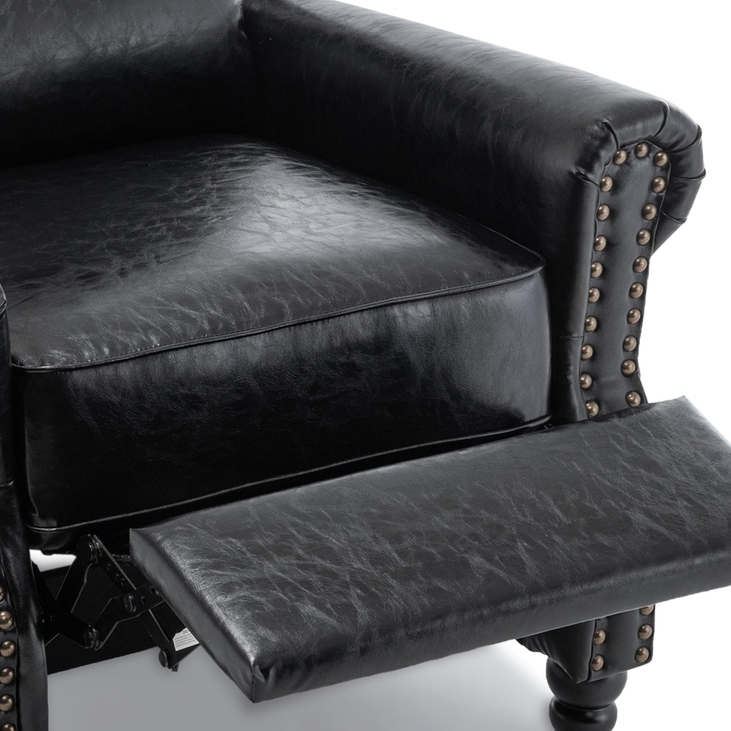 Poltrona reclinabile Alisa 35'' W in pelle vegana/lino con schienale a spinta