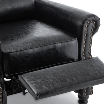 Poltrona reclinabile Alisa 35'' W in pelle vegana/lino con schienale a spinta