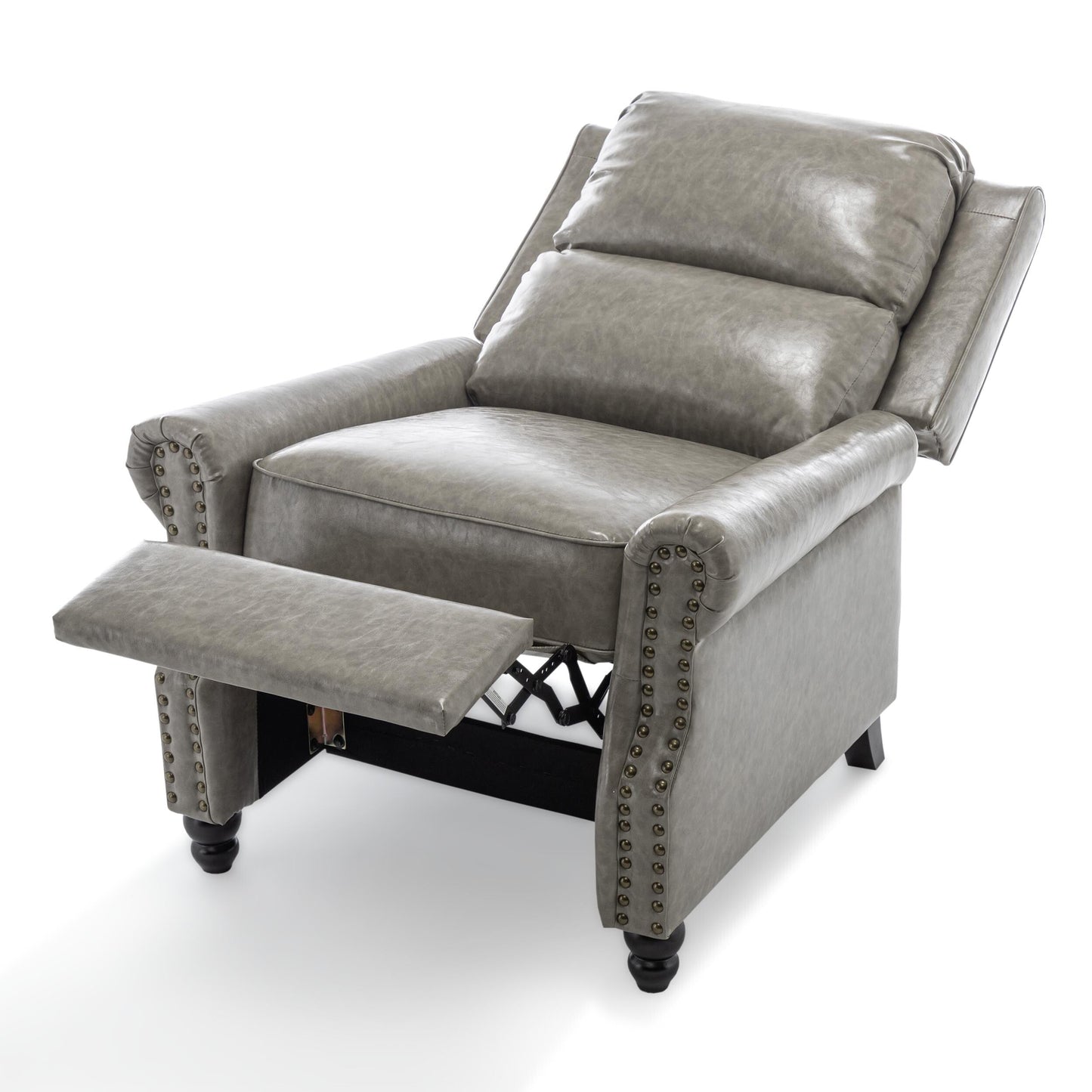 Poltrona reclinabile Alisa 35'' W in pelle vegana/lino con schienale a spinta