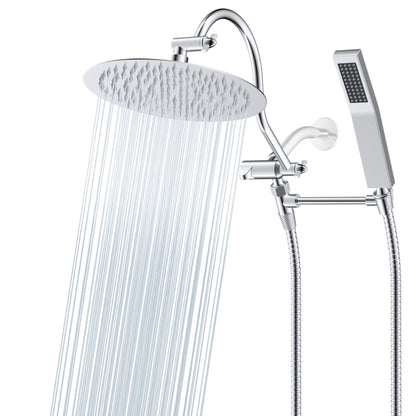 Soffione doccia a pioggia ad alta pressione interamente in metallo da 10 pollici con combinazione portatile