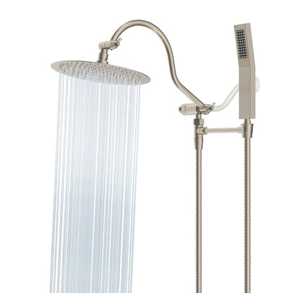 Soffione doccia a pioggia ad alta pressione interamente in metallo da 10 pollici con combinazione portatile