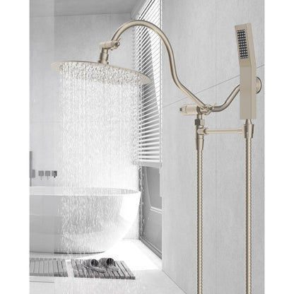 Soffione doccia a pioggia ad alta pressione interamente in metallo da 10 pollici con combinazione portatile