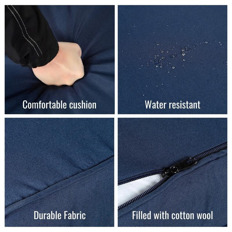 Set da pranzo da esterno per tutte le stagioni, 5 pezzi, piano in legno di acacia con foro per ombrellone, set da conversazione in rattan per esterni