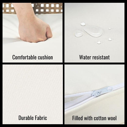 Set da pranzo da esterno per tutte le stagioni, 5 pezzi, piano in legno di acacia con foro per ombrellone, set da conversazione in rattan per esterni