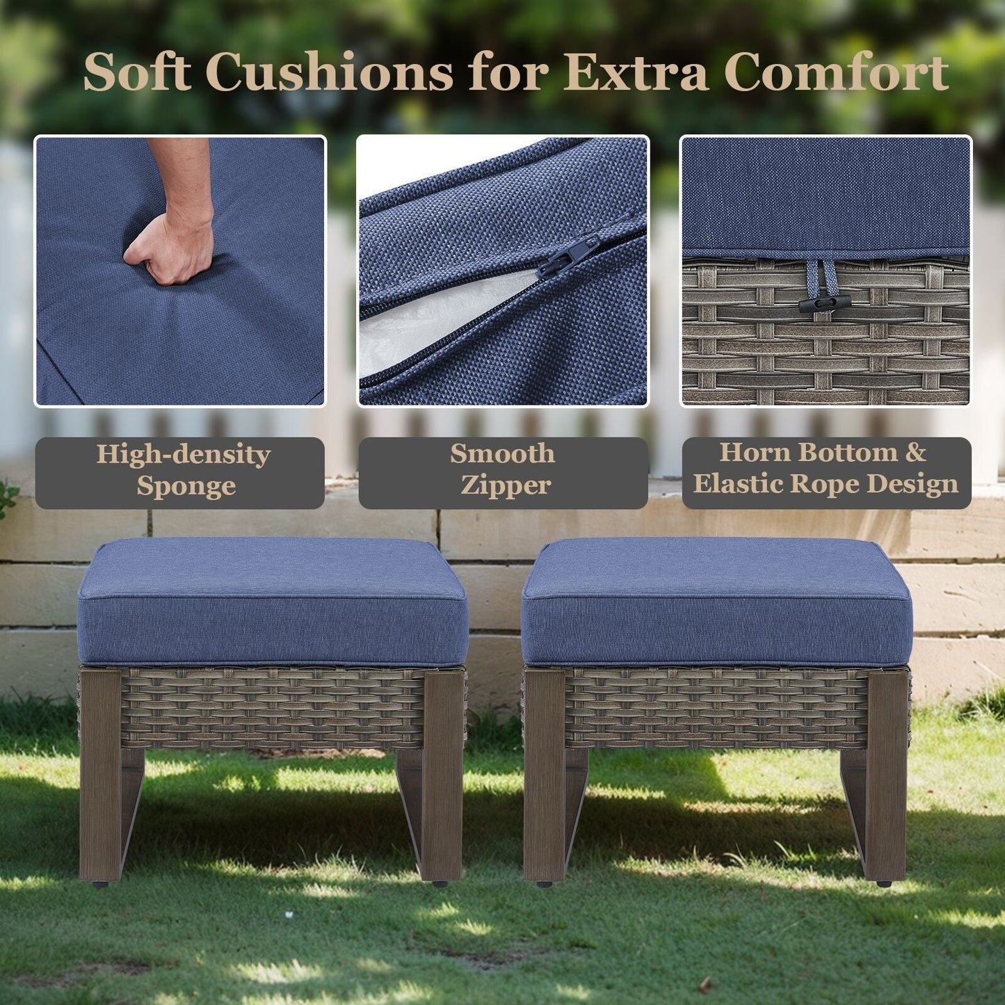 Set di divani girevoli e pouf da esterno per tutte le stagioni Gymojoy