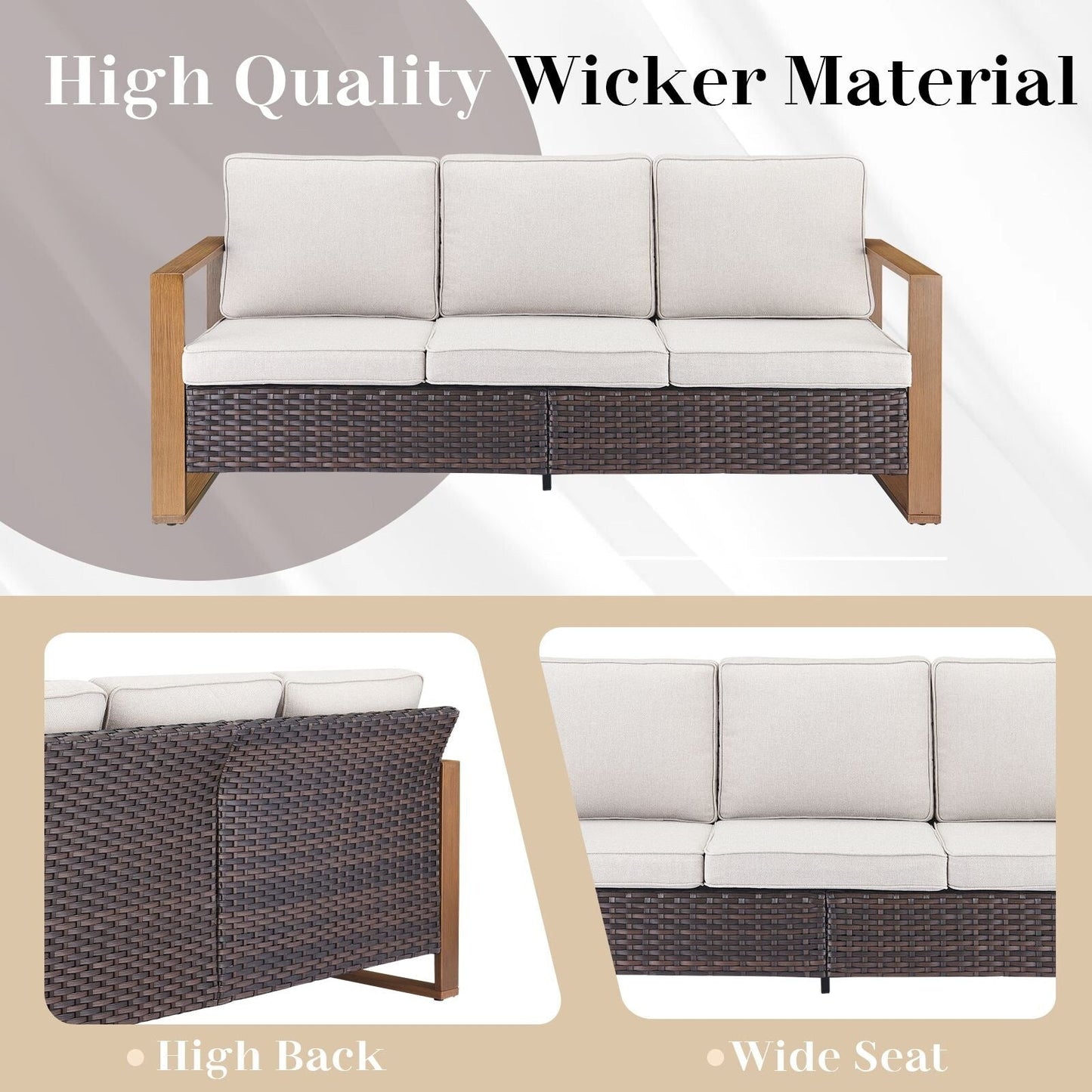 Set di divani girevoli e pouf da esterno per tutte le stagioni Gymojoy