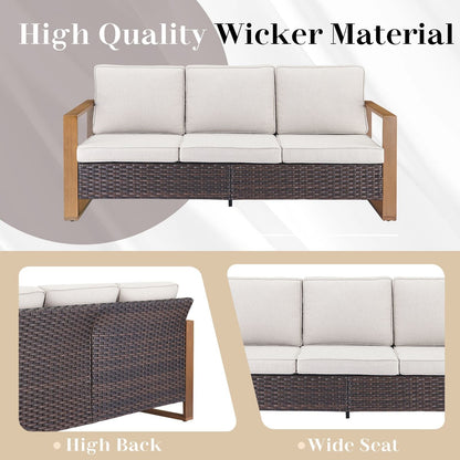 Set di divani girevoli e pouf da esterno per tutte le stagioni Gymojoy