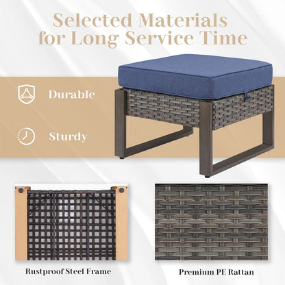 Set di divani girevoli e pouf da esterno per tutte le stagioni Gymojoy