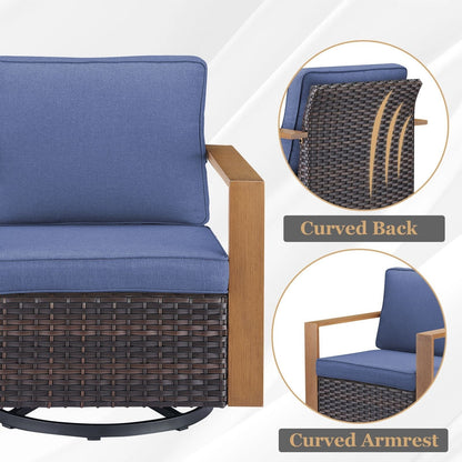 Set di divani girevoli e pouf da esterno per tutte le stagioni Gymojoy