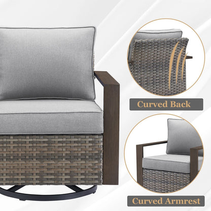 Set di divani girevoli e pouf da esterno per tutte le stagioni Gymojoy