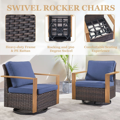 Set di divani girevoli e pouf da esterno per tutte le stagioni Gymojoy