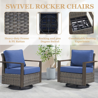 Set di divani girevoli e pouf da esterno per tutte le stagioni Gymojoy