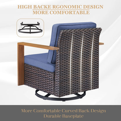 Set di divani girevoli e pouf da esterno per tutte le stagioni Gymojoy