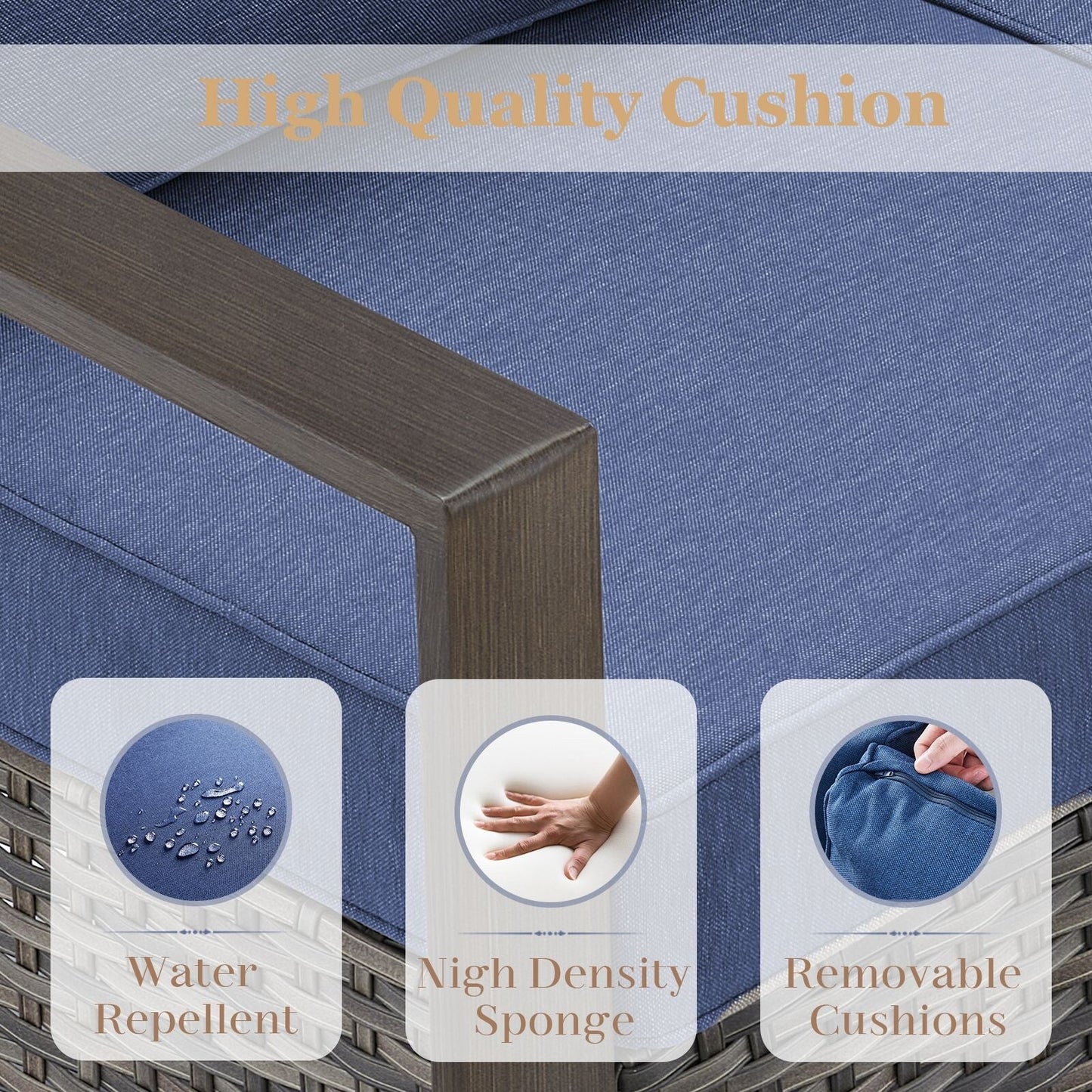 Set di divani girevoli e pouf da esterno per tutte le stagioni Gymojoy