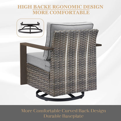 Set di divani girevoli e pouf da esterno per tutte le stagioni Gymojoy