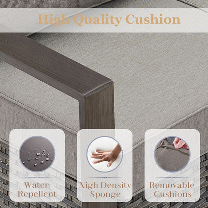 Set di divani girevoli e pouf da esterno per tutte le stagioni Gymojoy