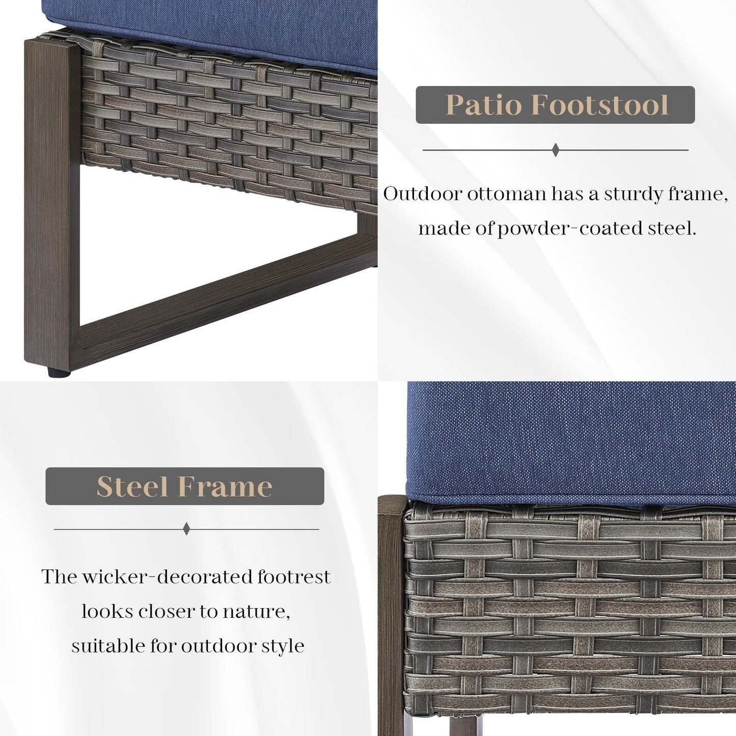 Set di divani girevoli e pouf da esterno per tutte le stagioni Gymojoy