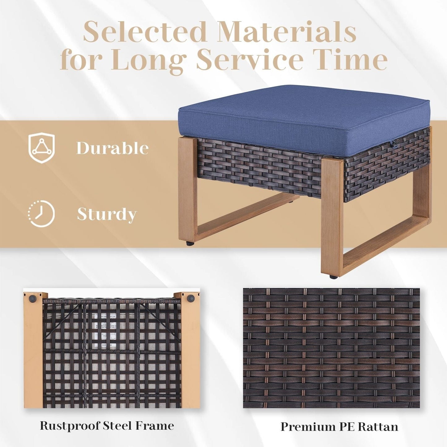 Set di divani girevoli e pouf da esterno per tutte le stagioni Gymojoy