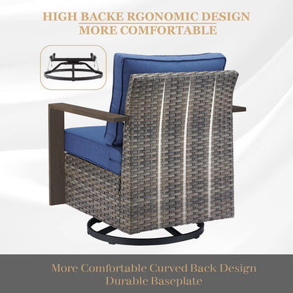 Set di divani girevoli e pouf da esterno per tutte le stagioni Gymojoy