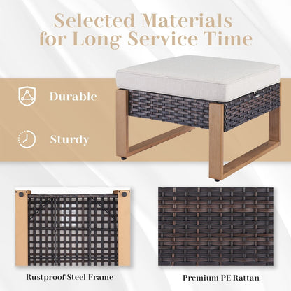 Set di divani girevoli e pouf da esterno per tutte le stagioni Gymojoy