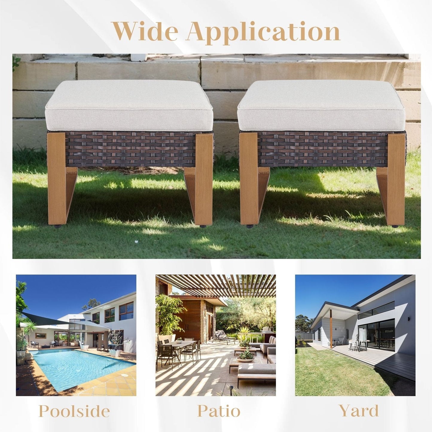 Set di divani girevoli e pouf da esterno per tutte le stagioni Gymojoy