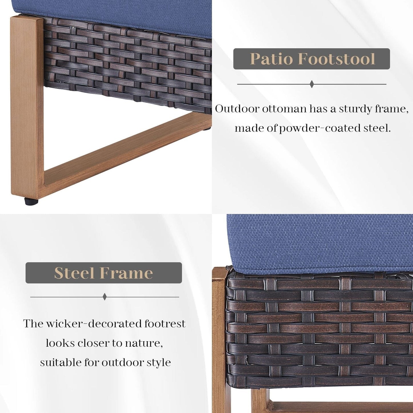 Set di divani girevoli e pouf da esterno per tutte le stagioni Gymojoy