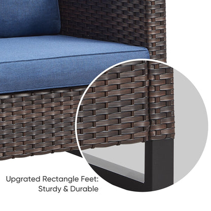 Divano componibile in rattan per tutte le stagioni, set da conversazione con cuscino