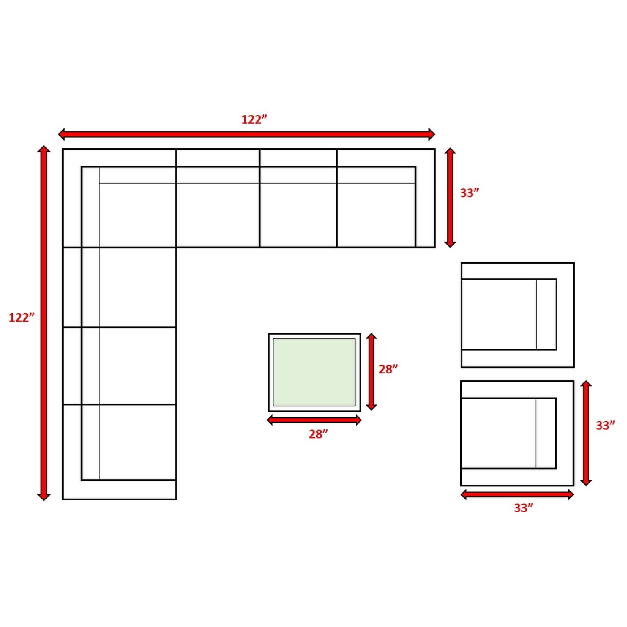 LSI Outdoor Set di divani Sunbrella blu navy da 10 pezzi con cuscini