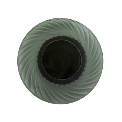 Vaso decorativo contemporaneo in vetro verde satinato Allan Andrews