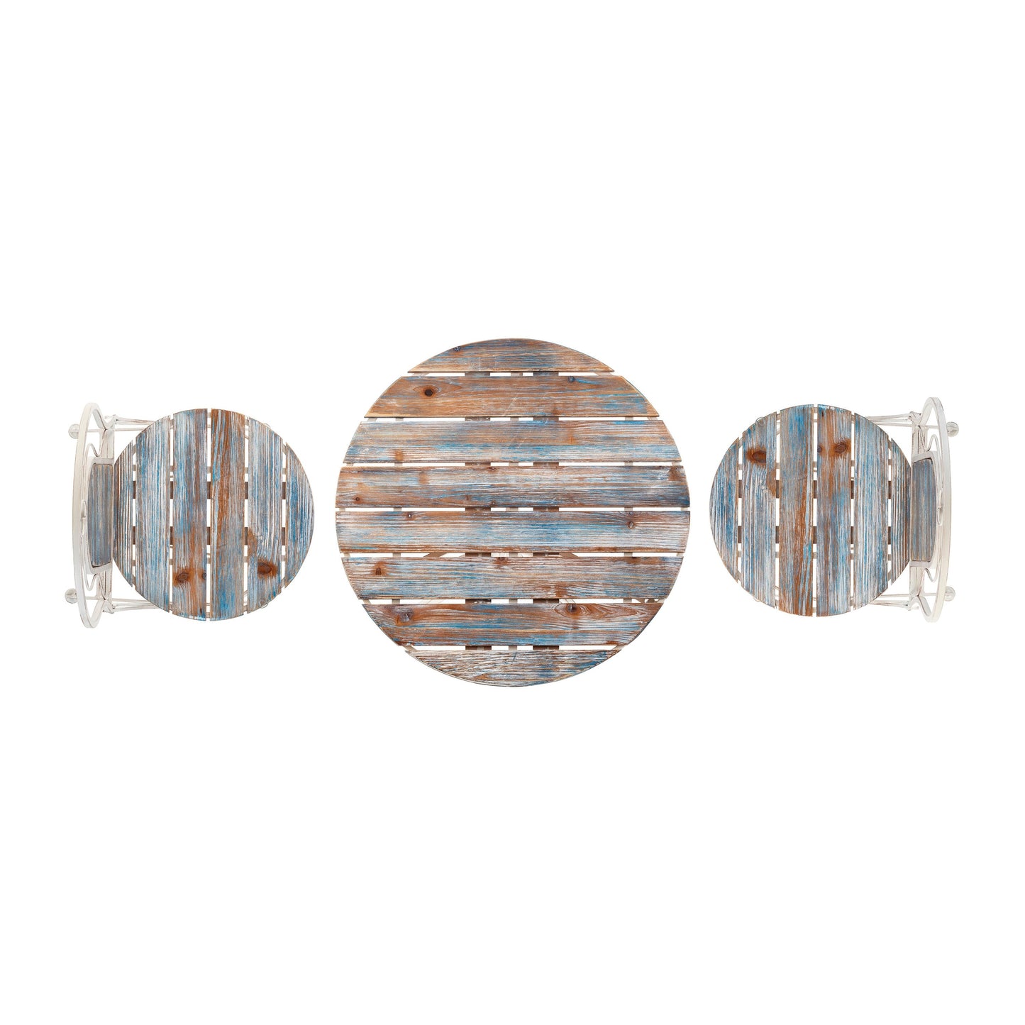 Set da bistrot in legno e metallo da 3 pezzi per interni/esterni Alpine Corporation, tavolo e sedie pieghevoli, posti a sedere per patio