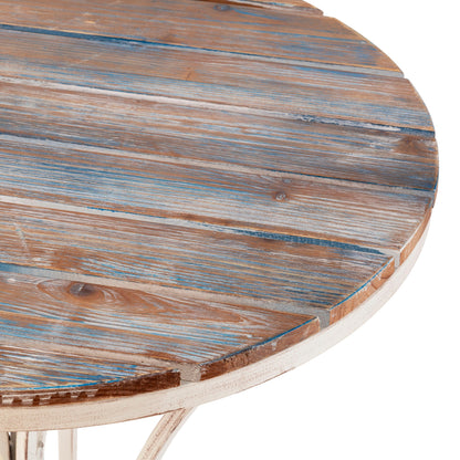 Set da bistrot in legno e metallo da 3 pezzi per interni/esterni Alpine Corporation, tavolo e sedie pieghevoli, posti a sedere per patio