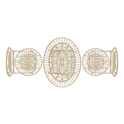 Alpine Corporation Set da bistrot da interno/esterno, 3 pezzi, tavolo pieghevole e sedie, posti a sedere per patio, bianco