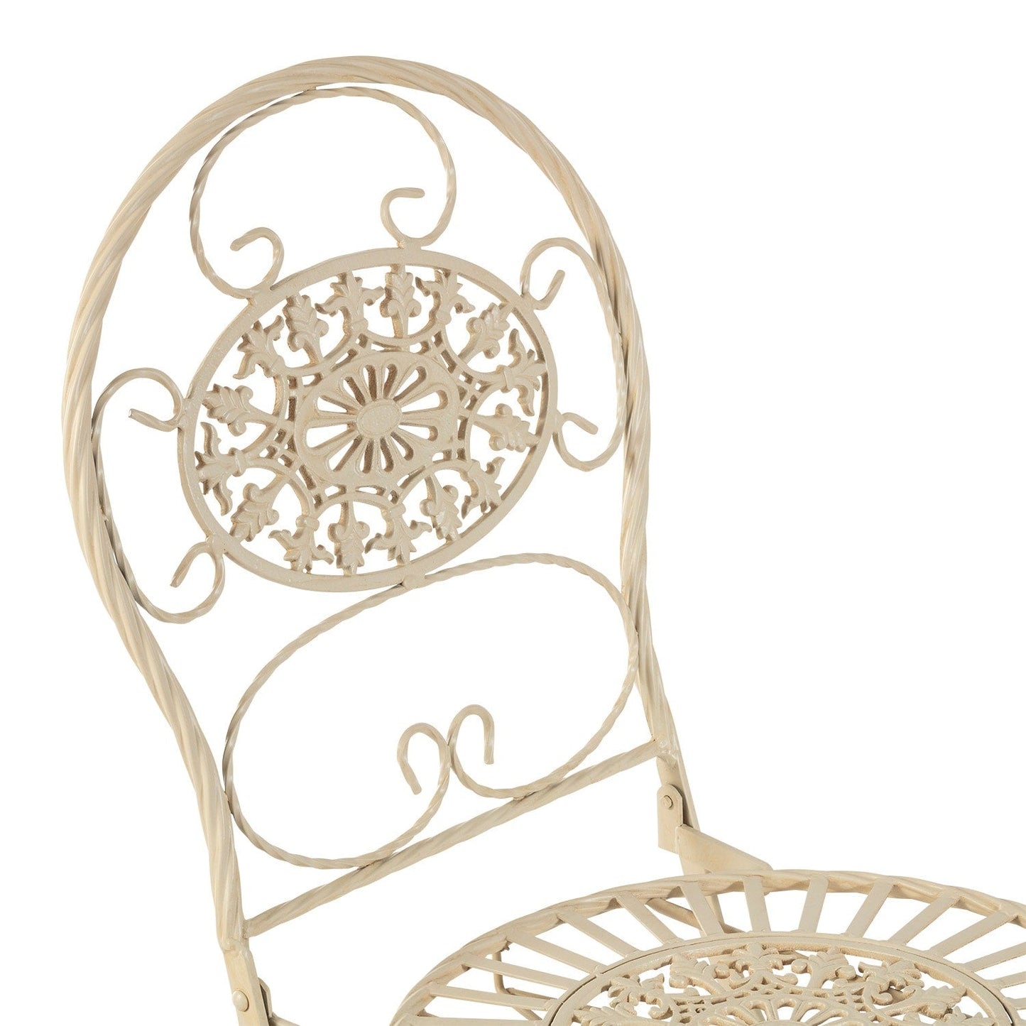 Alpine Corporation Set da bistrot da interno/esterno, 3 pezzi, tavolo pieghevole e sedie, posti a sedere per patio, bianco