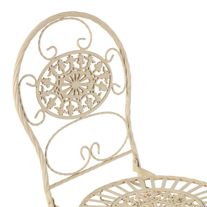 Alpine Corporation Set da bistrot da interno/esterno, 3 pezzi, tavolo pieghevole e sedie, posti a sedere per patio, bianco