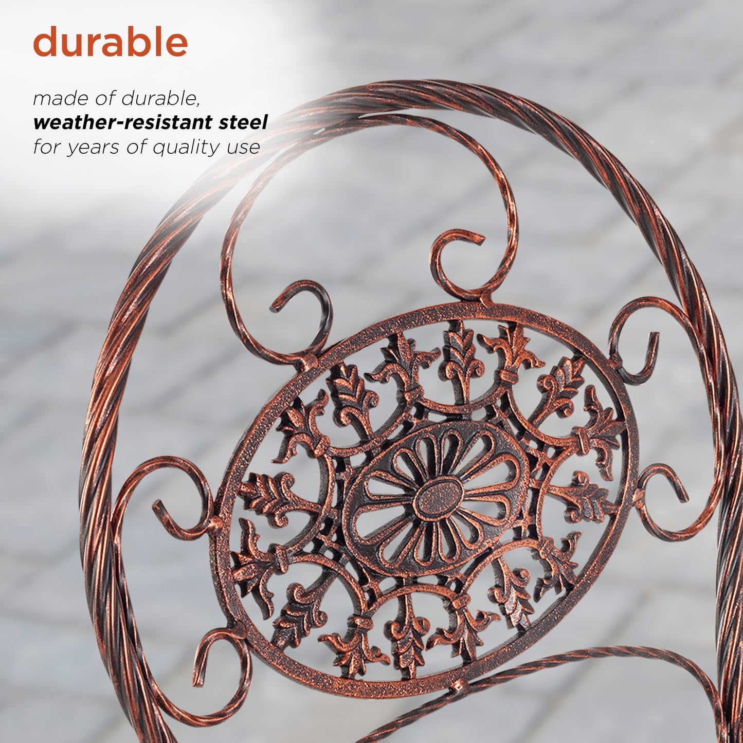 Alpine Corporation Set da bistrot ovale da interno/esterno, 3 pezzi, tavolo pieghevole e sedie, posti a sedere per patio, bronzo