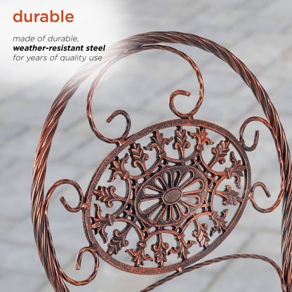 Alpine Corporation Set da bistrot ovale da interno/esterno, 3 pezzi, tavolo pieghevole e sedie, posti a sedere per patio, bronzo