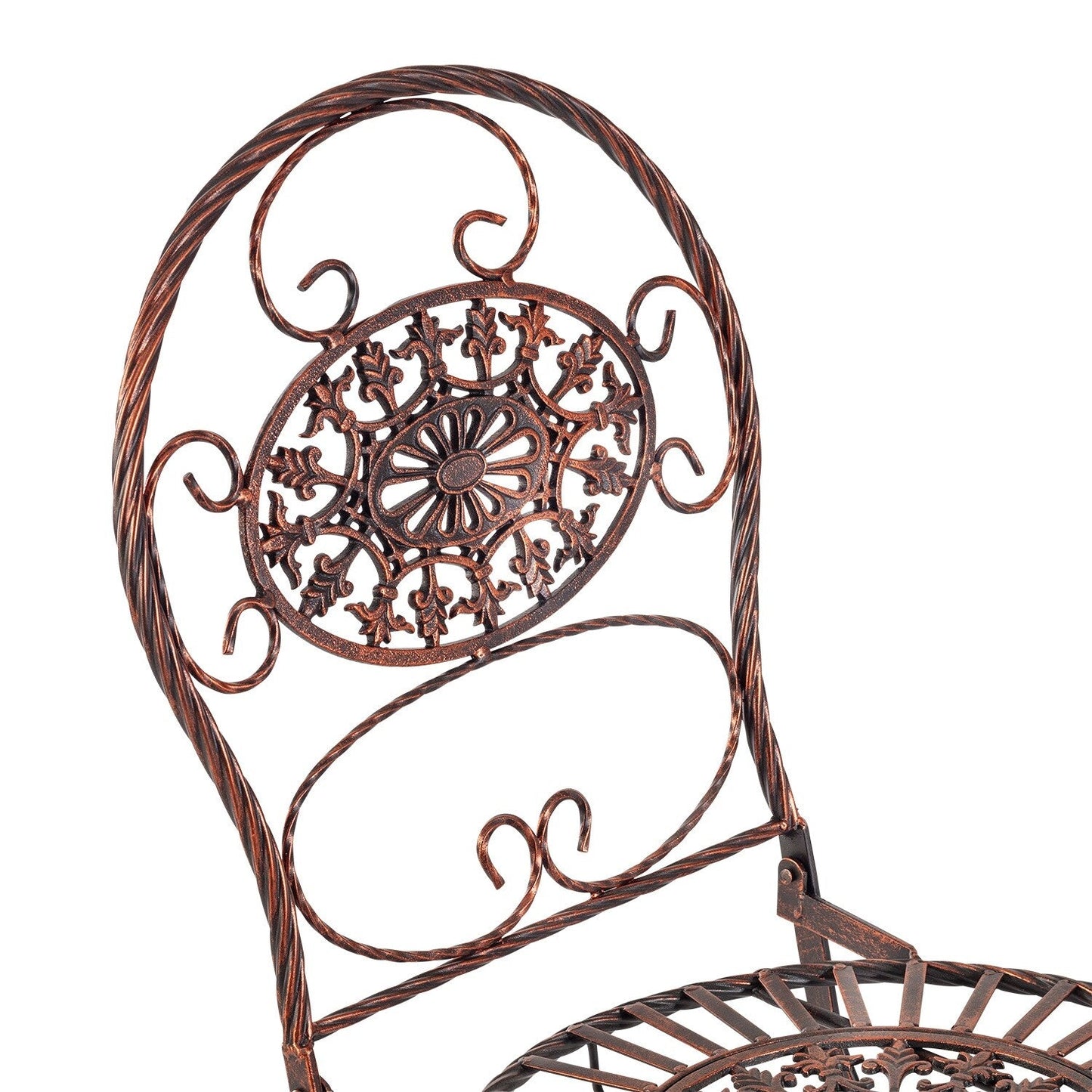 Alpine Corporation Set da bistrot ovale da interno/esterno, 3 pezzi, tavolo pieghevole e sedie, posti a sedere per patio, bronzo