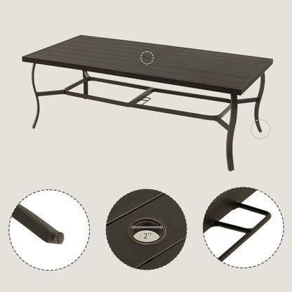 Set da pranzo per patio in alluminio EGEIROS LIFE AluLux da 9 pezzi con cuscini lavabili