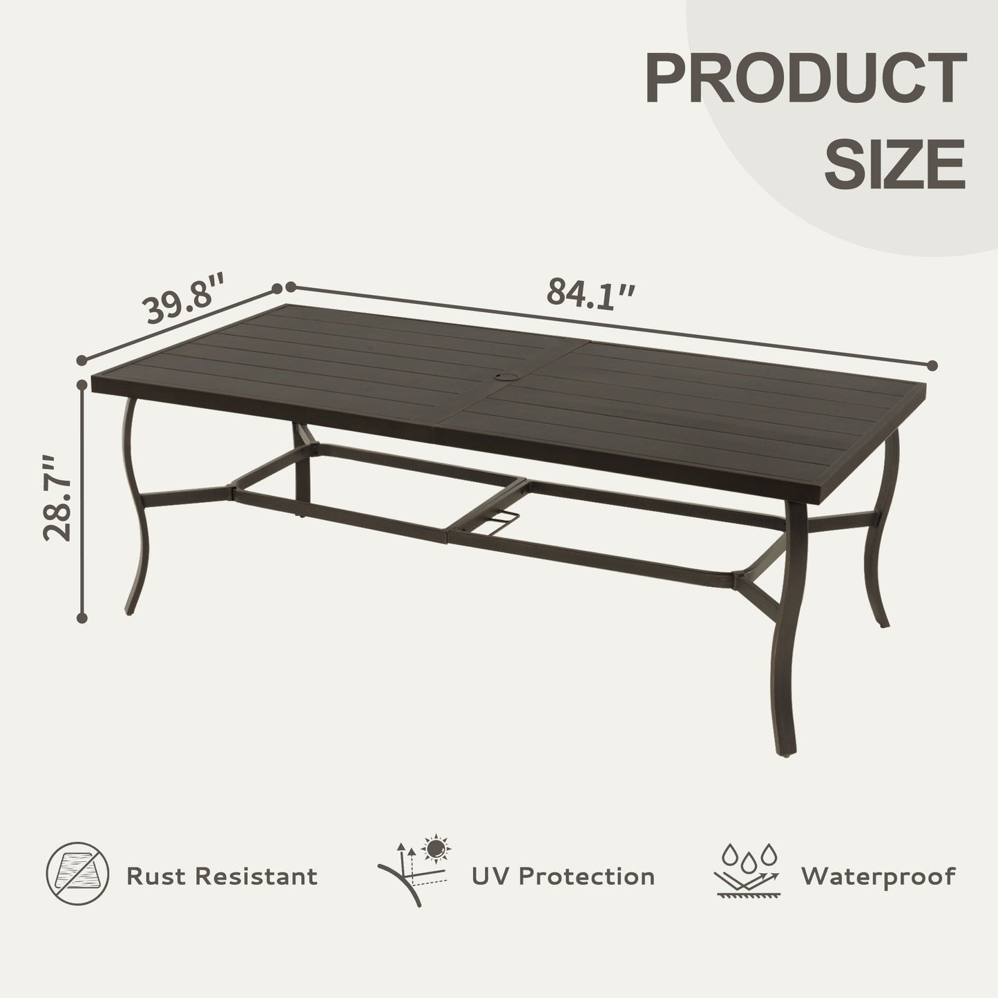 Set da pranzo per patio in alluminio EGEIROS LIFE AluLux da 9 pezzi con cuscini lavabili