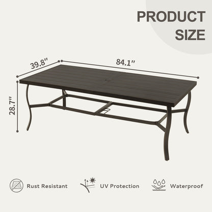 Set da pranzo per patio in alluminio EGEIROS LIFE AluLux da 9 pezzi con cuscini lavabili