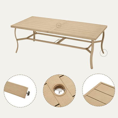 Set da pranzo per patio in alluminio EGEIROS LIFE AluLux da 9 pezzi con cuscini lavabili