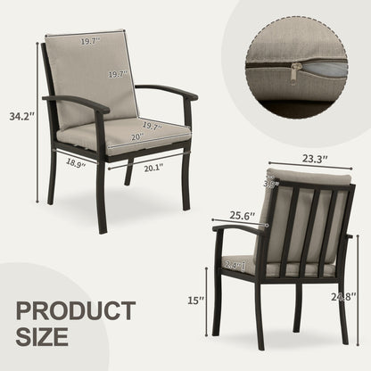 Set da pranzo per patio in alluminio EGEIROS LIFE AluLux da 9 pezzi con cuscini lavabili