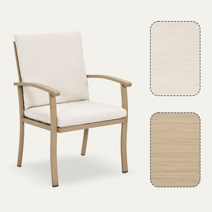 Set da pranzo per patio in alluminio EGEIROS LIFE AluLux da 9 pezzi con cuscini lavabili