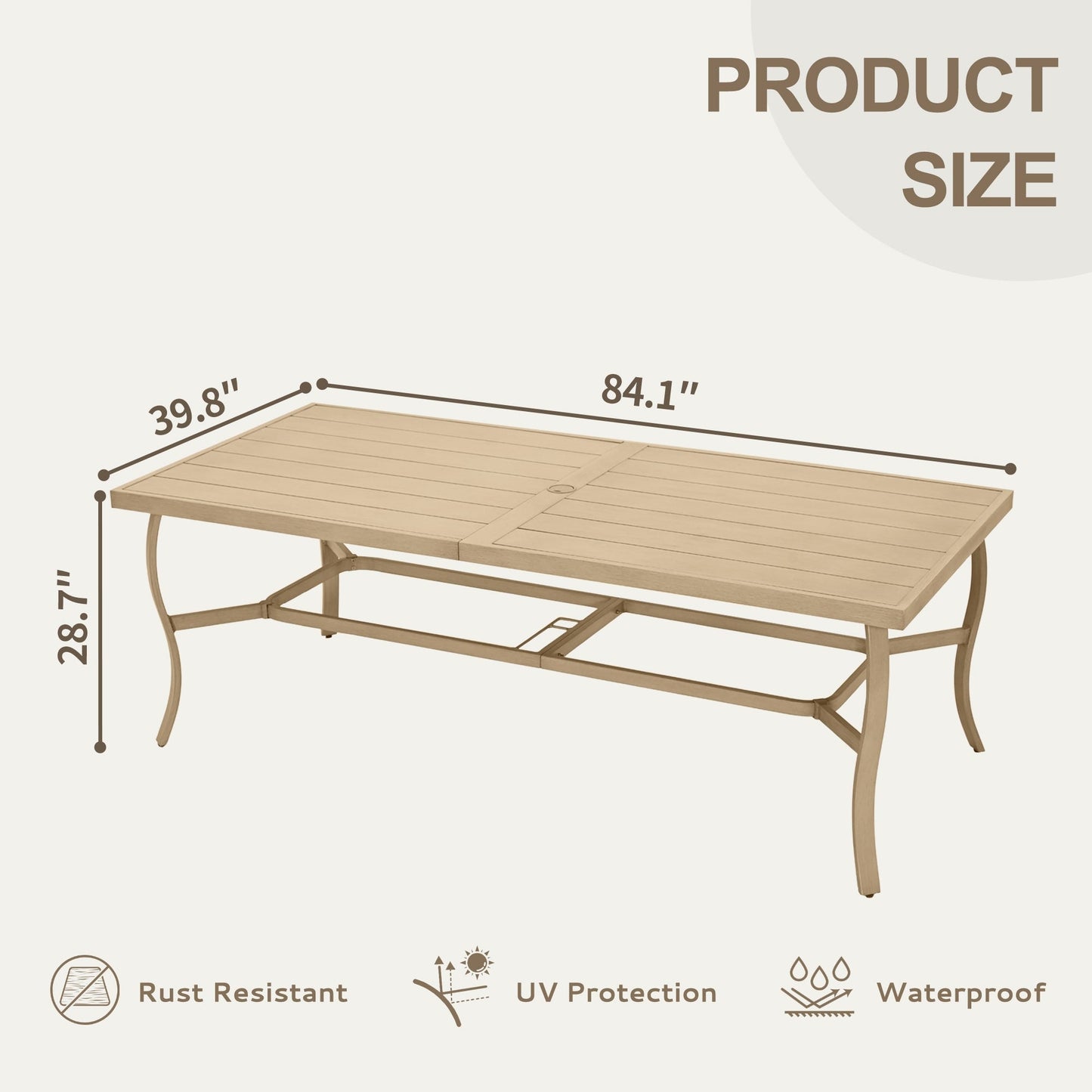 Set da pranzo per patio in alluminio EGEIROS LIFE AluLux da 9 pezzi con cuscini lavabili