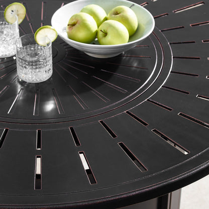 Set da tavolo per fuoco in alluminio da 44 pollici con quattro bracci girevoli e accessori